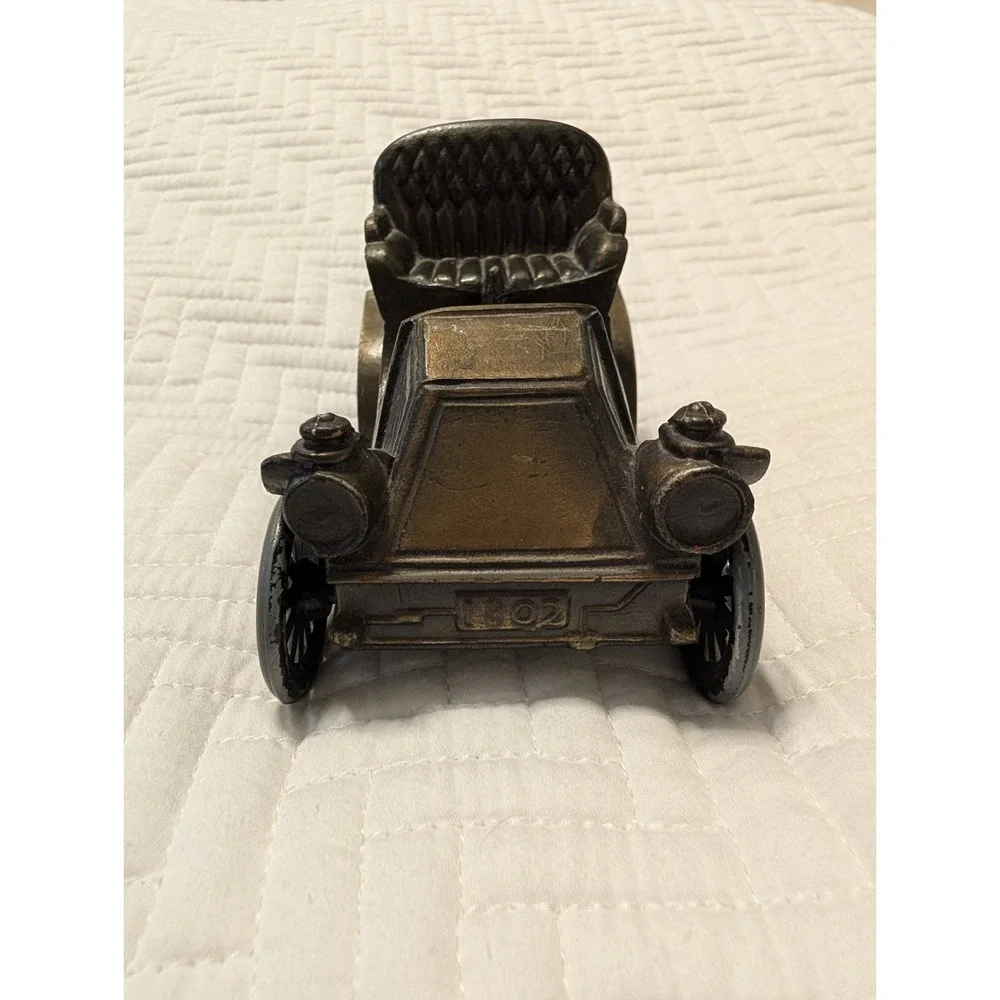 Vtg Brass Finish 1902‎ Rambler Metal Car Bank Banthrico Wisconsin National Bank